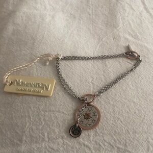 Nomination Two-Tone Compass Charm Bracelet in Silver and Rose Gold